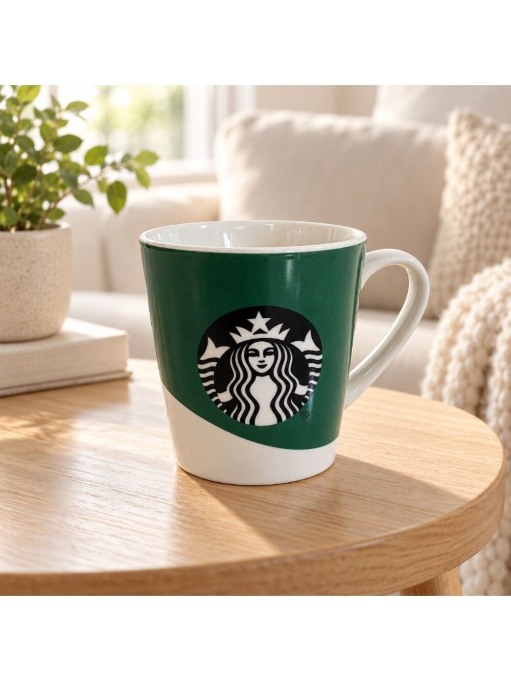 Starbucks 18 oz Coffee Mug Green White Siron Dishwasher Microwave Safe